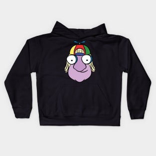 Nerd wearing helicopter hat Kids Hoodie